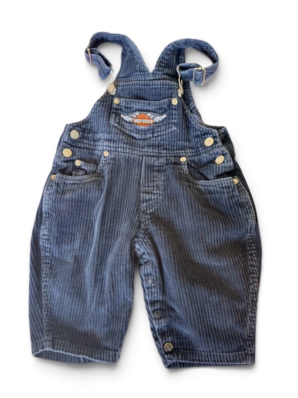 Vintage Harley-Davidson infant bib overalls 12 M